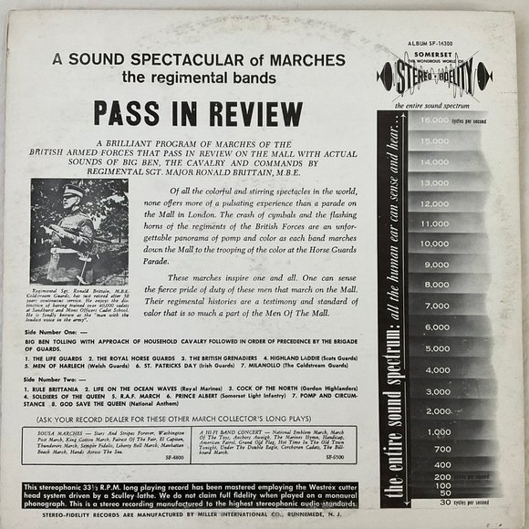 The Regimental Bands: Pass In Review Vintage Vinyl Record - Picture 2 of 11